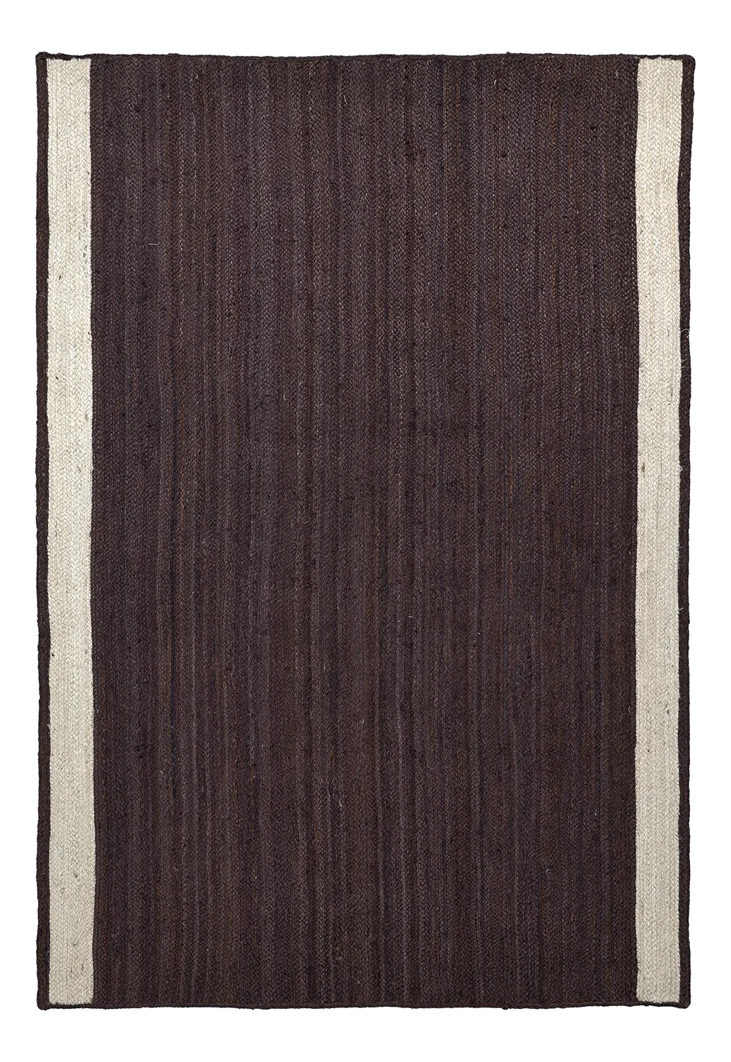 Tapis chanvre - Senaki (taupe foncé/blanc)