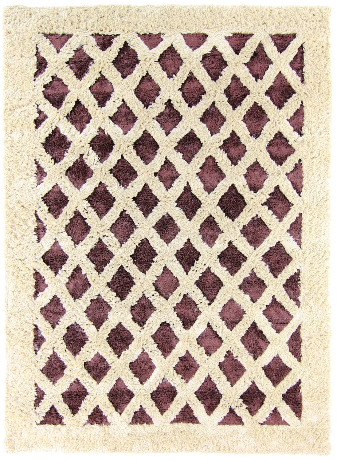 Tapis en laine - Kara (marron/blanc cassé)