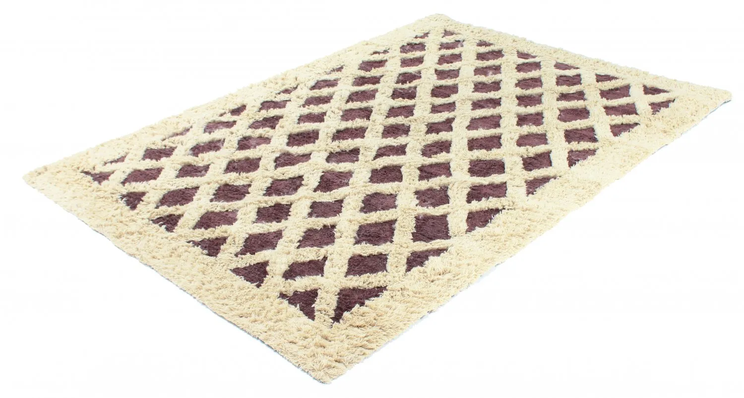 Tapis en laine - Kara (marron/blanc cassé)