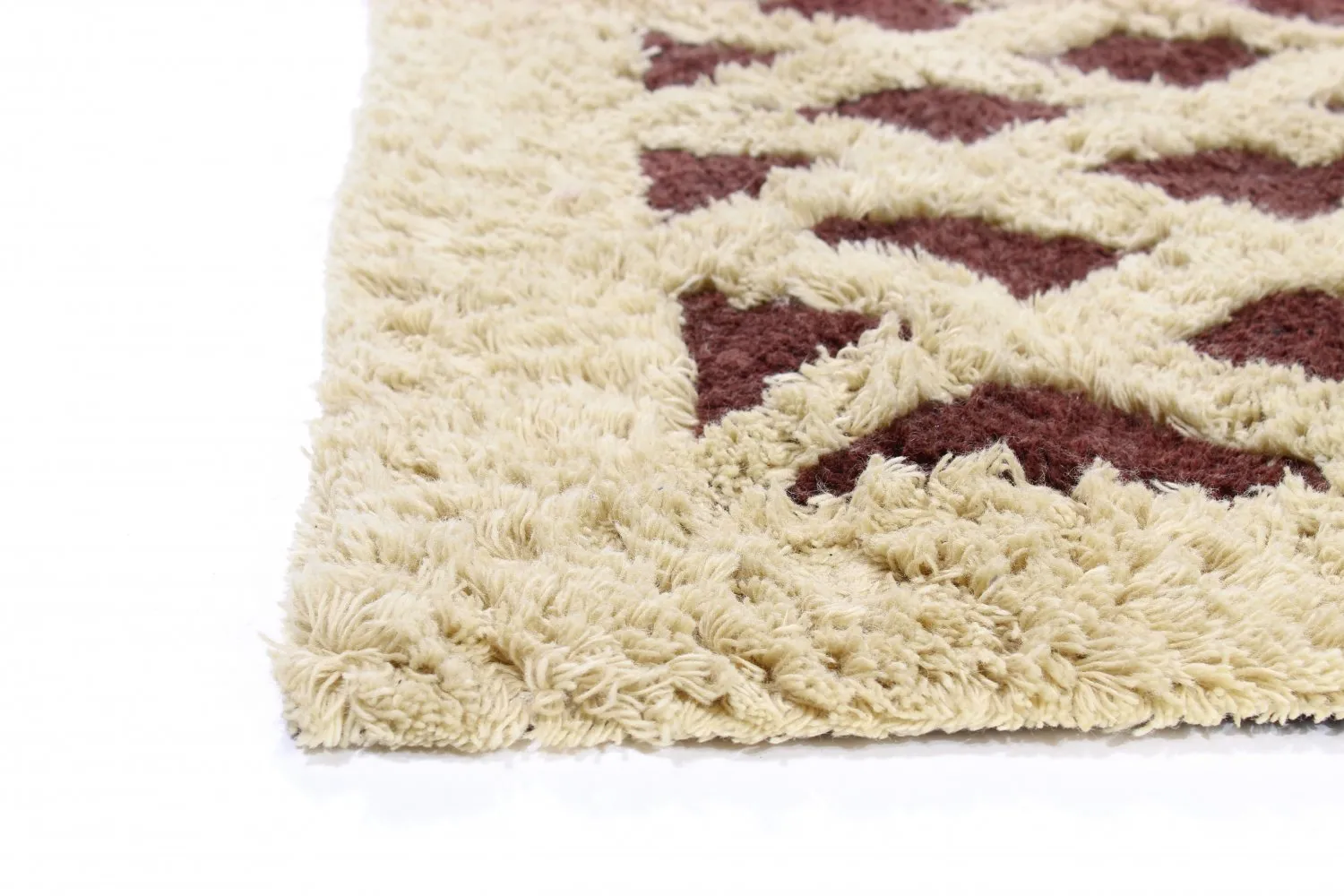Tapis en laine - Kara (marron/blanc cassé)
