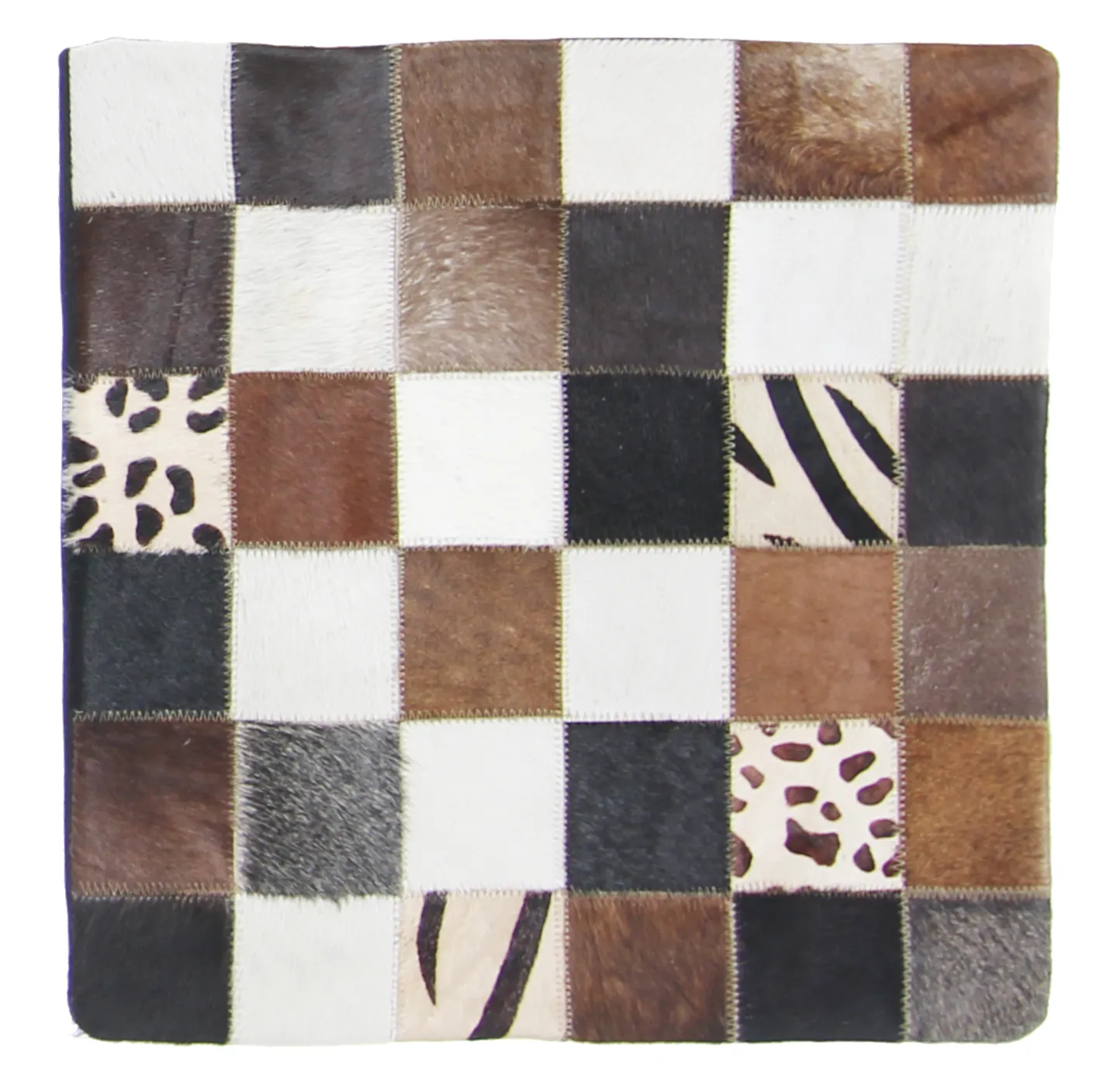Housse de coussin en cuir bovin 45 x 45 cm