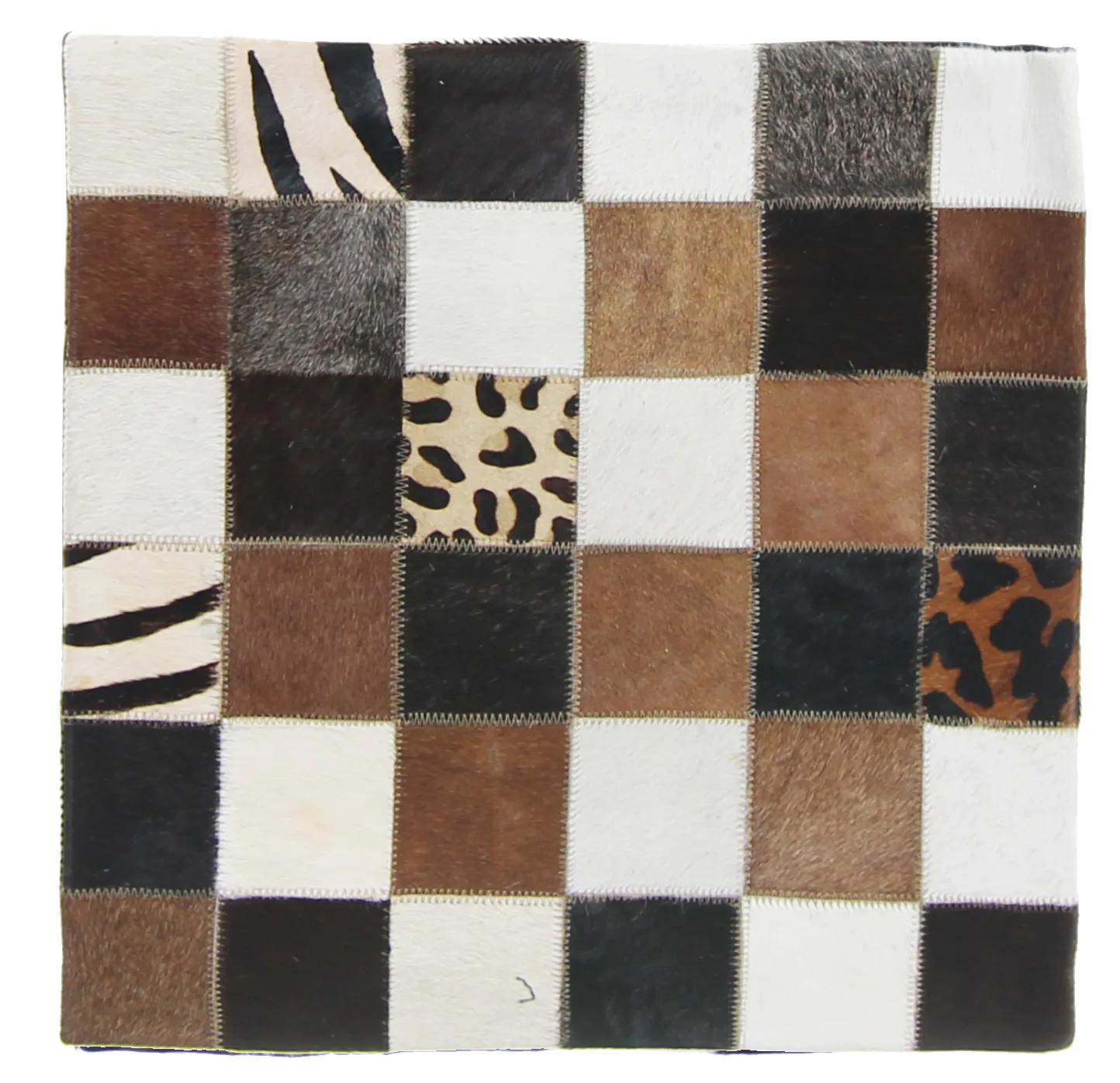 Housse de coussin en cuir bovin 45 x 45 cm