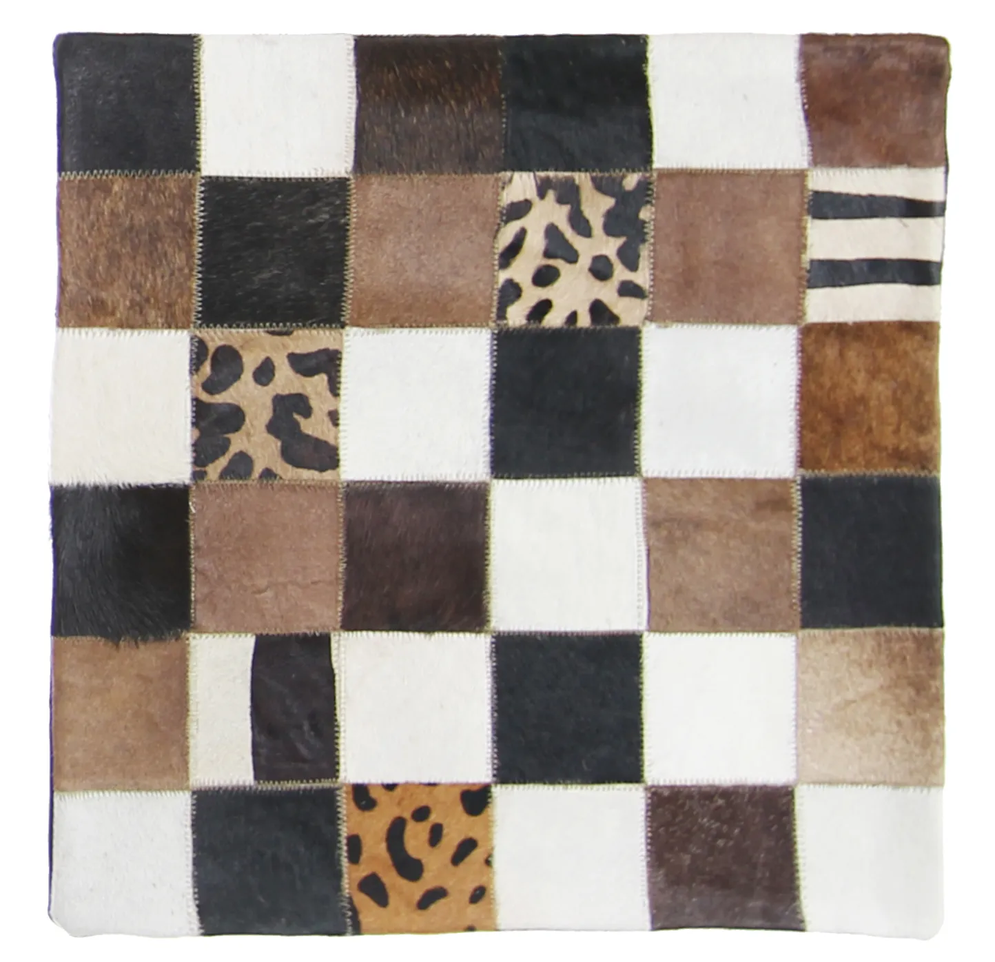 Housse de coussin en cuir bovin 45 x 45 cm