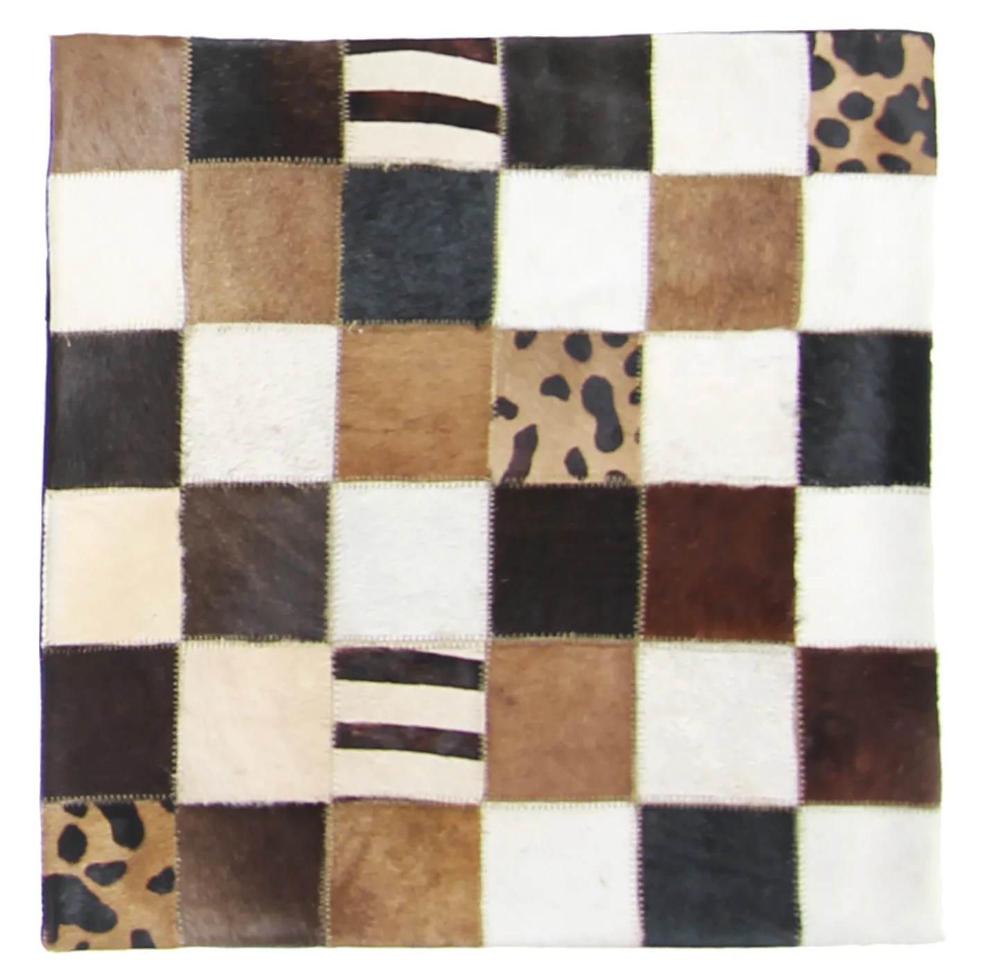 Housse de coussin en cuir bovin 45 x 45 cm