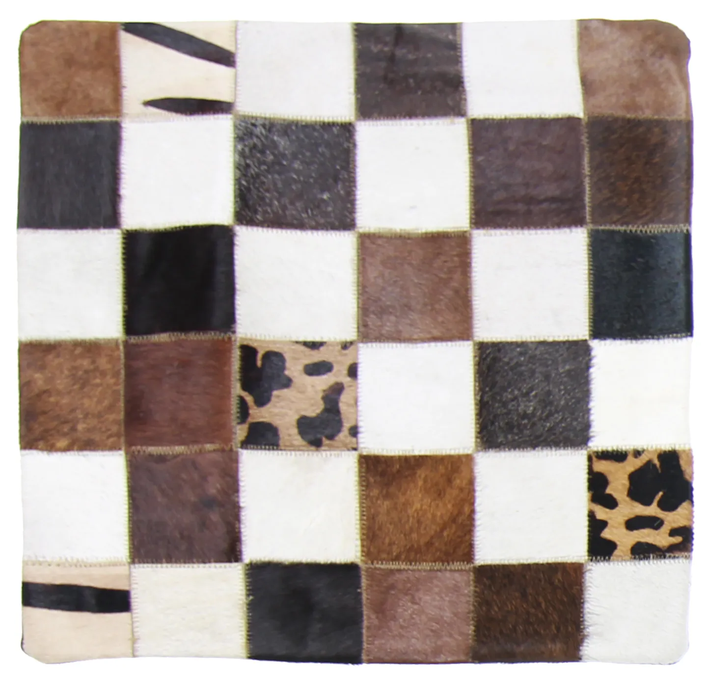 Housse de coussin en cuir bovin 45 x 45 cm