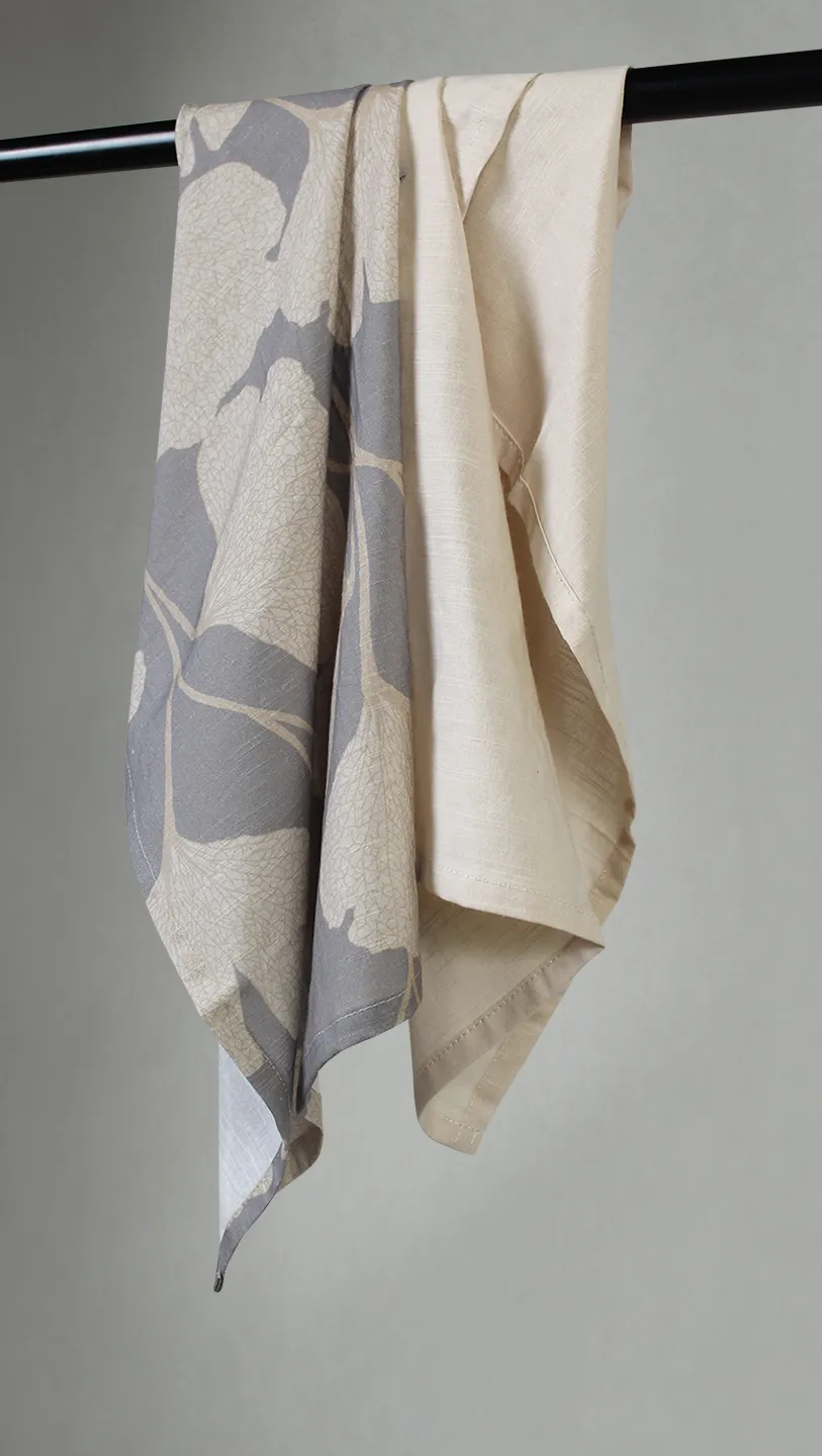 Torchon lot de 2 - Abril (gris/beige)
