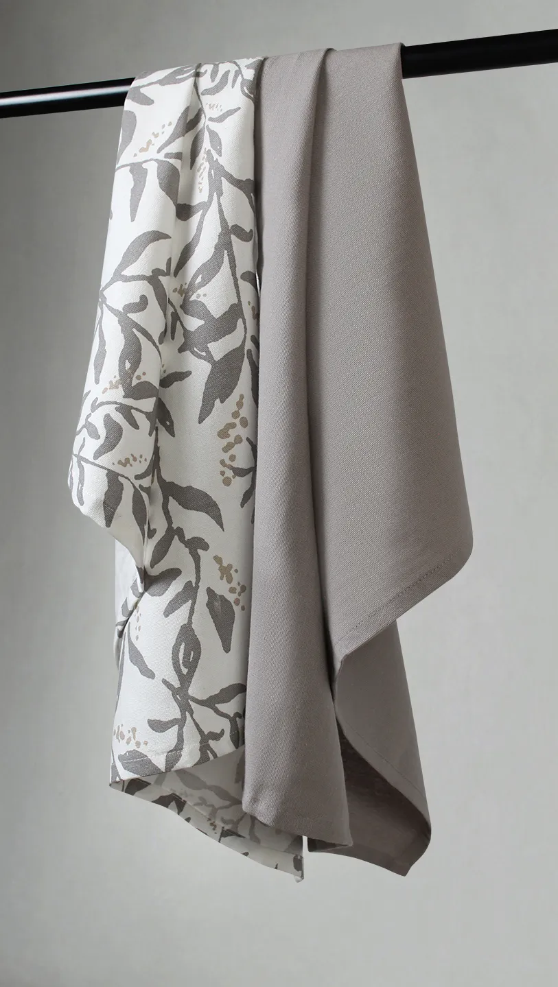 Torchon lot de 2 - Katri (gris)