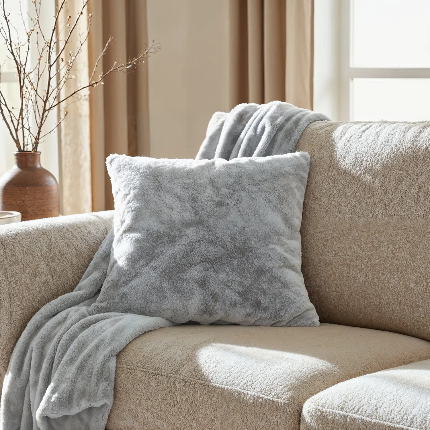 Housse de coussin - Aranga Super Soft (gris)