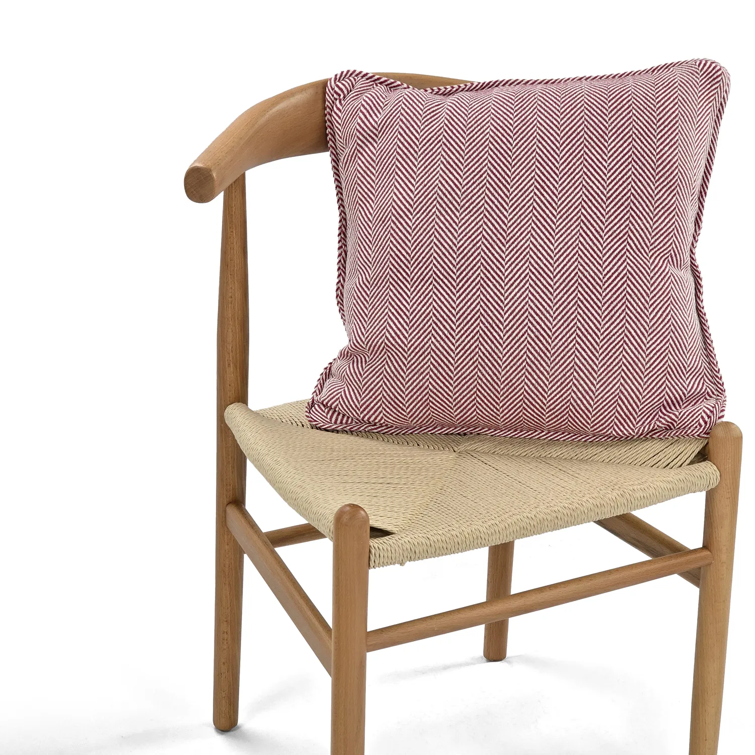 Housse de coussin - Denisa Fishbone (rouge/blanc)