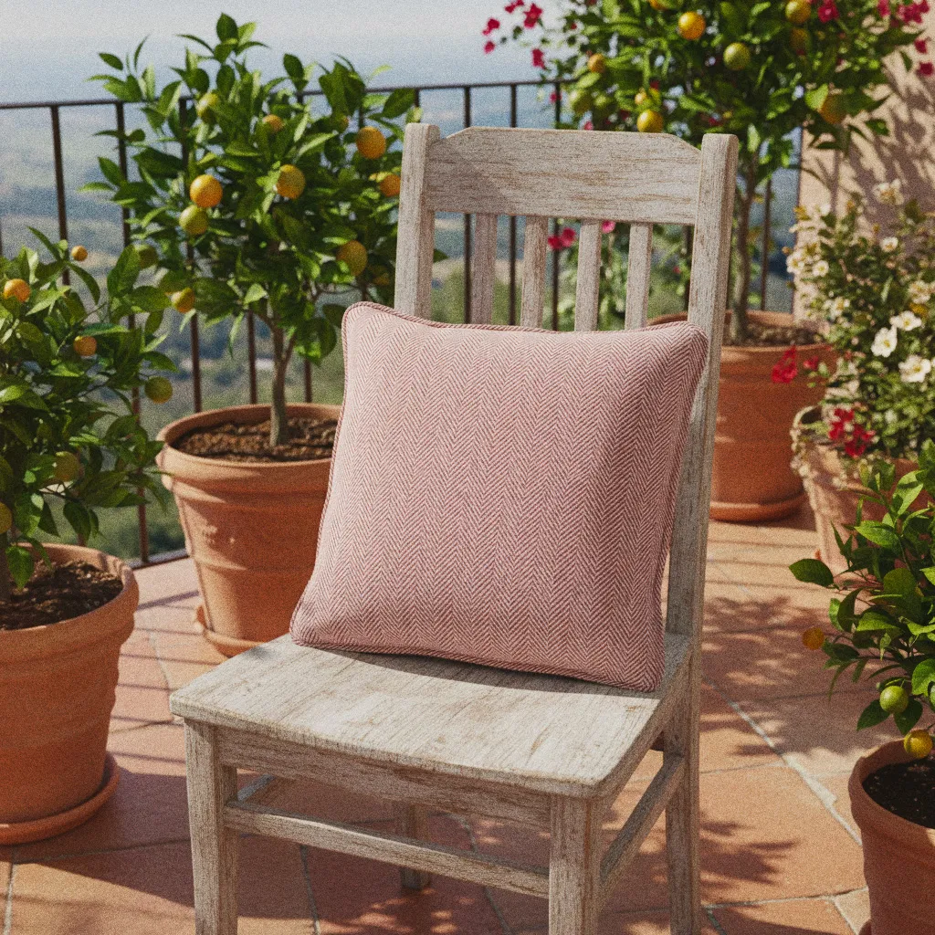 Housse de coussin - Denisa Fishbone (rouge/blanc)