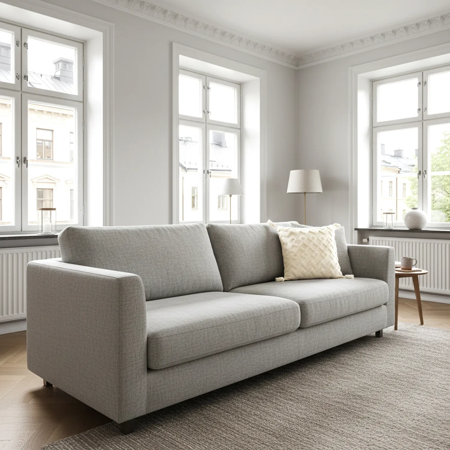Housse de coussin - Doria (blanc cassé)
