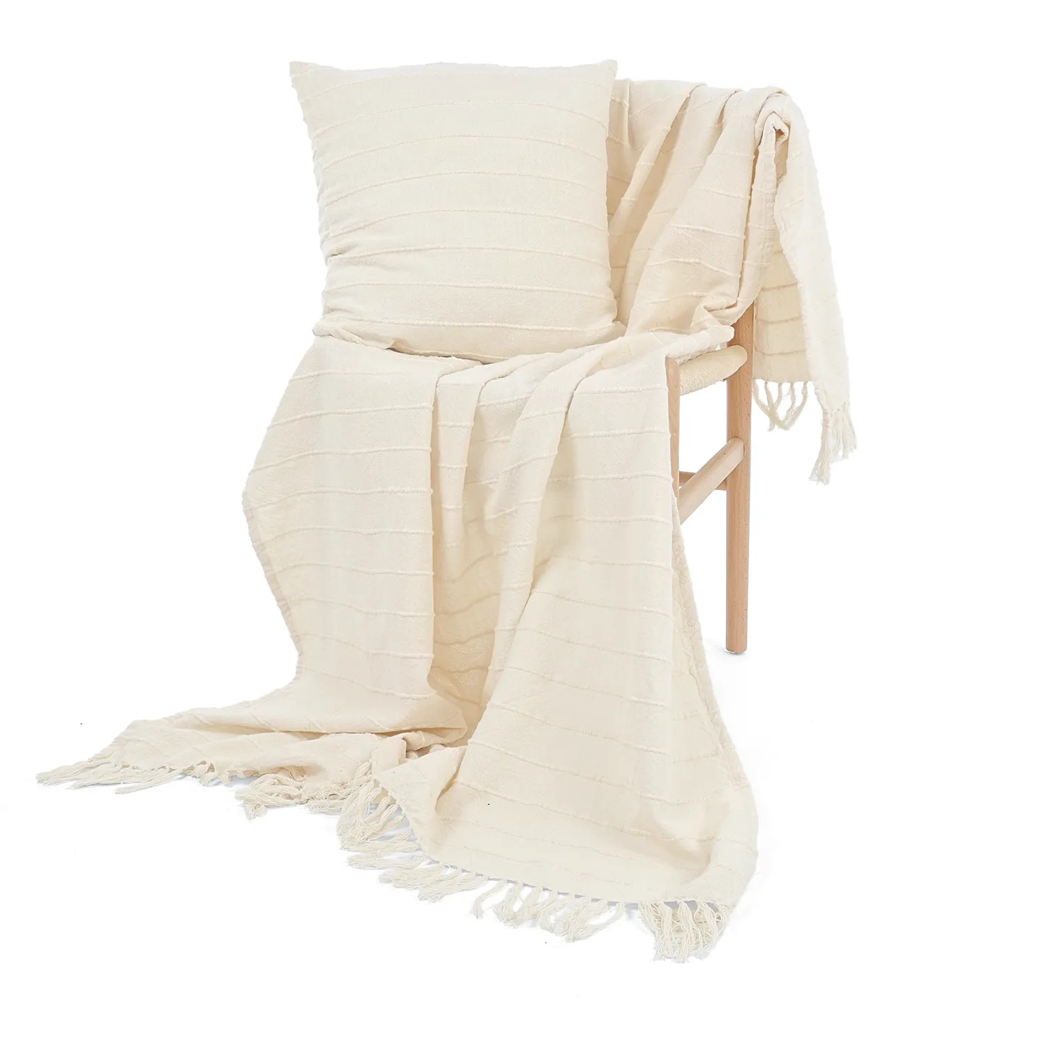 Taie d'oreiller - Nalani cotton cushion cover (crème)