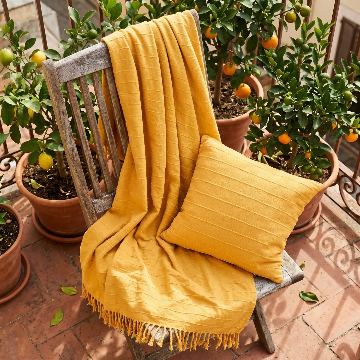 Taie d'oreiller - Nalani cotton cushion cover (orange)