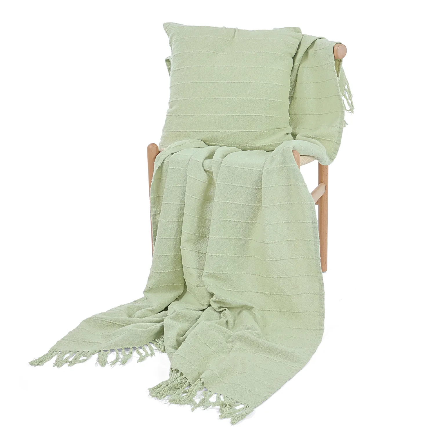 Couvertures - Nalani cotton throw (vert clair)