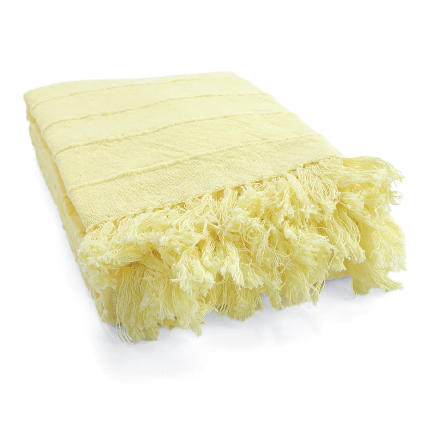 Couvertures - Nalani cotton throw (jaune clair)