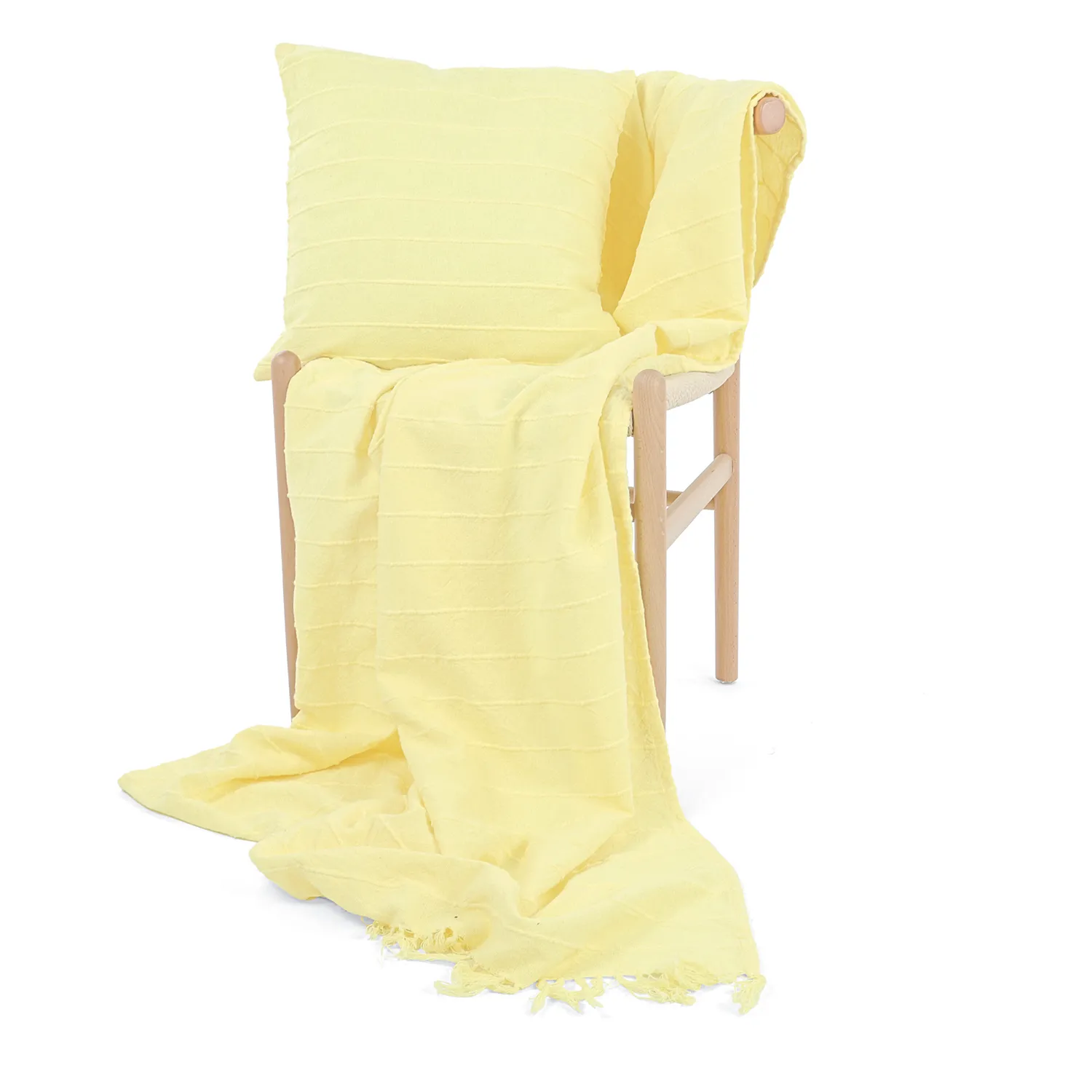 Couvertures - Nalani cotton throw (jaune clair)