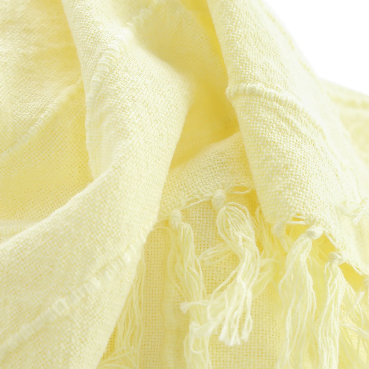 Couvertures - Nalani cotton throw (jaune clair)