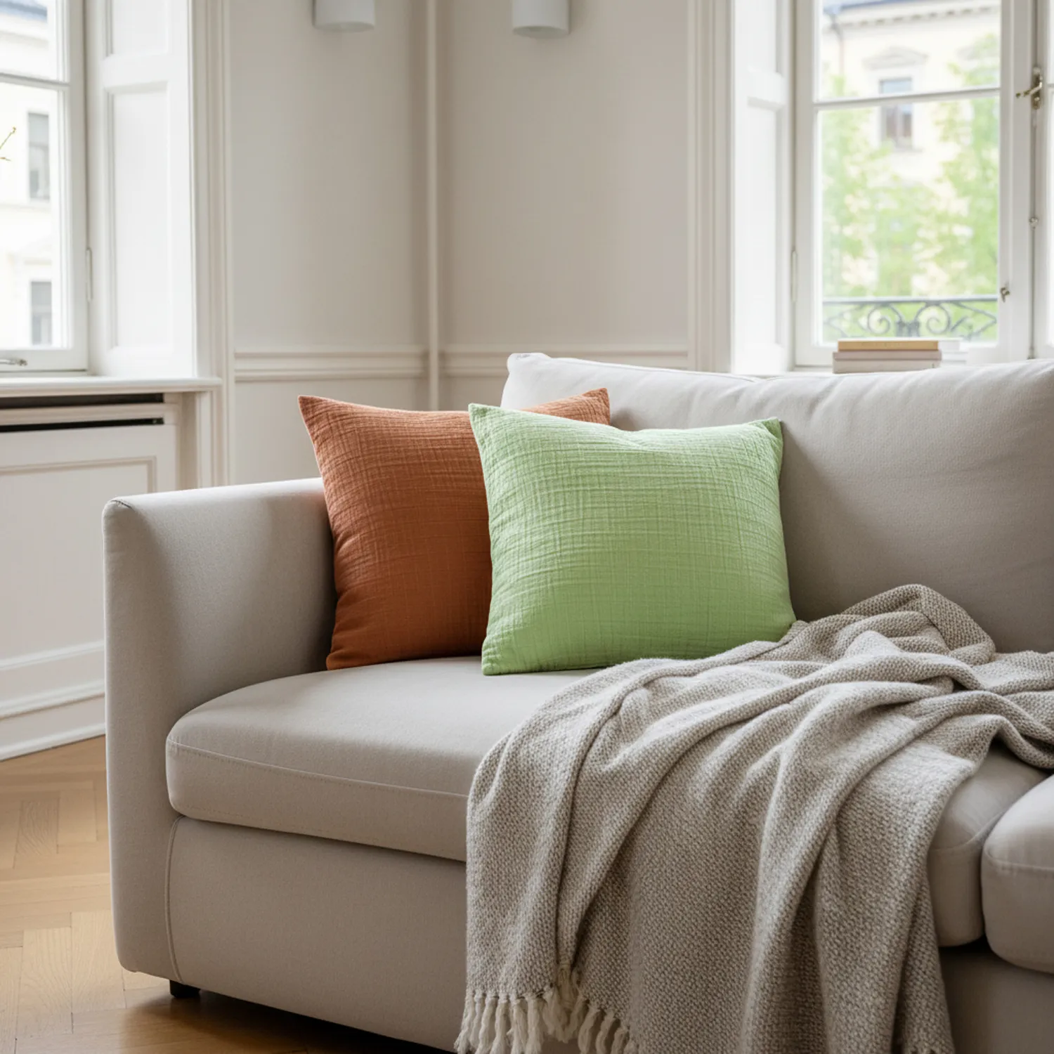Housse de coussin - Vanja (vert clair)