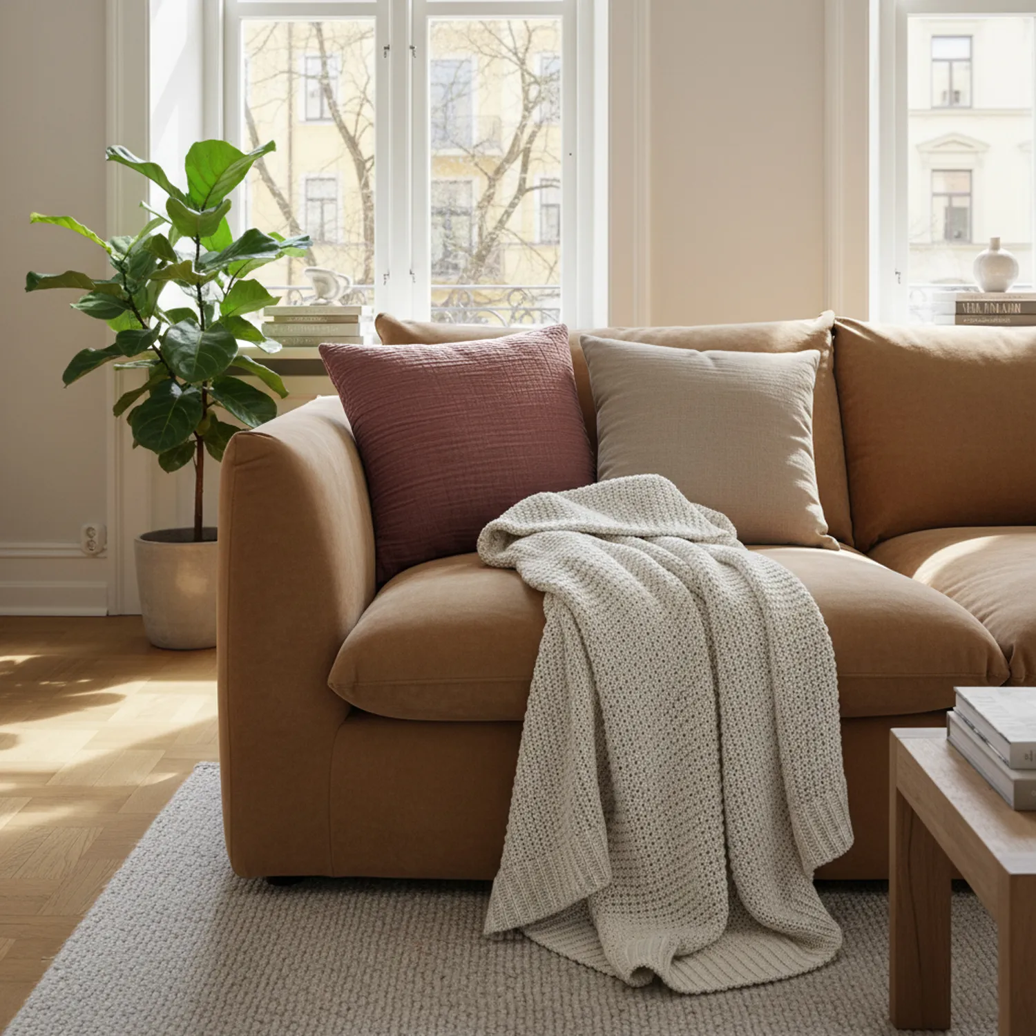 Housse de coussin - Vanja (marron foncé)