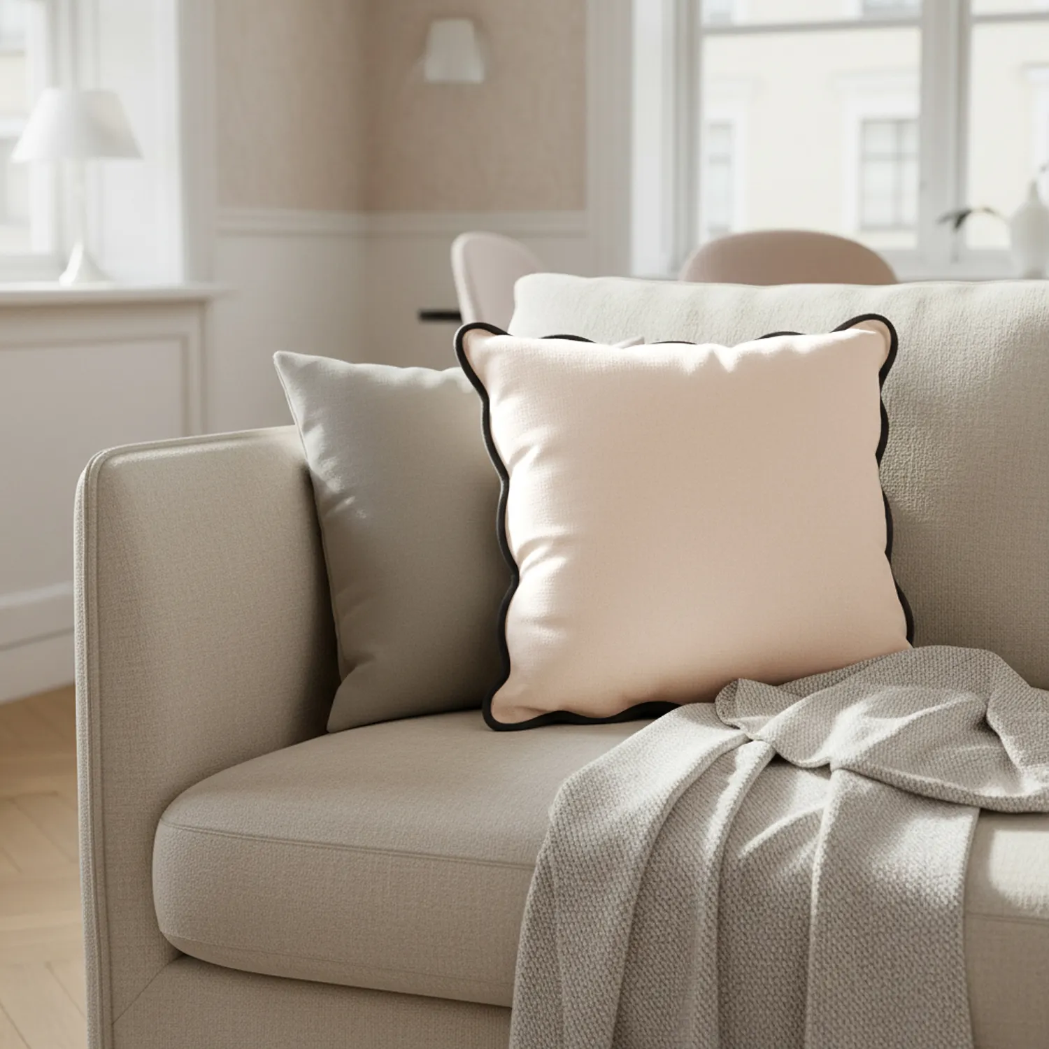 Housse de coussin - Yrsa (beige clair)