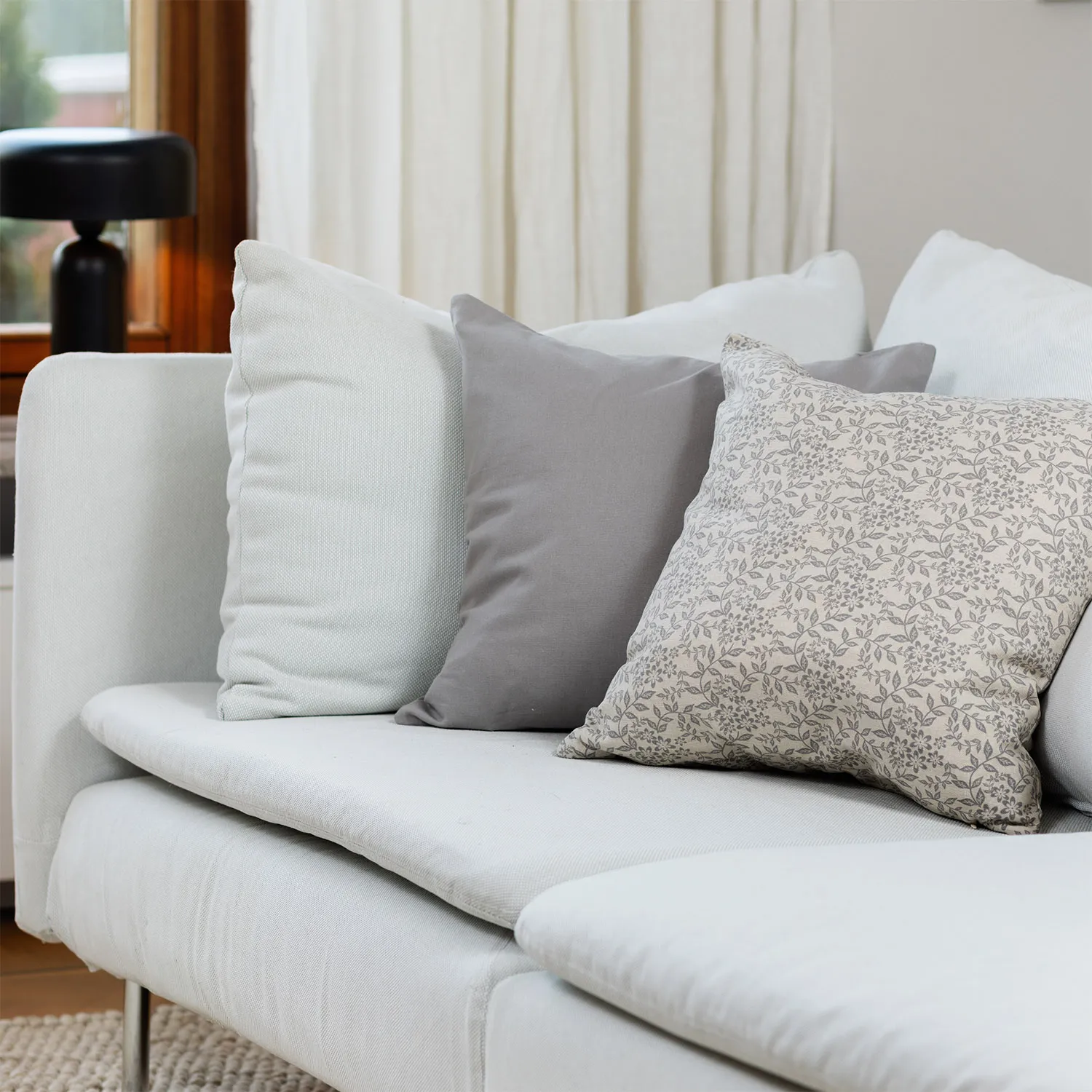 Housse de coussin lot de 2 - Lilja (gris)
