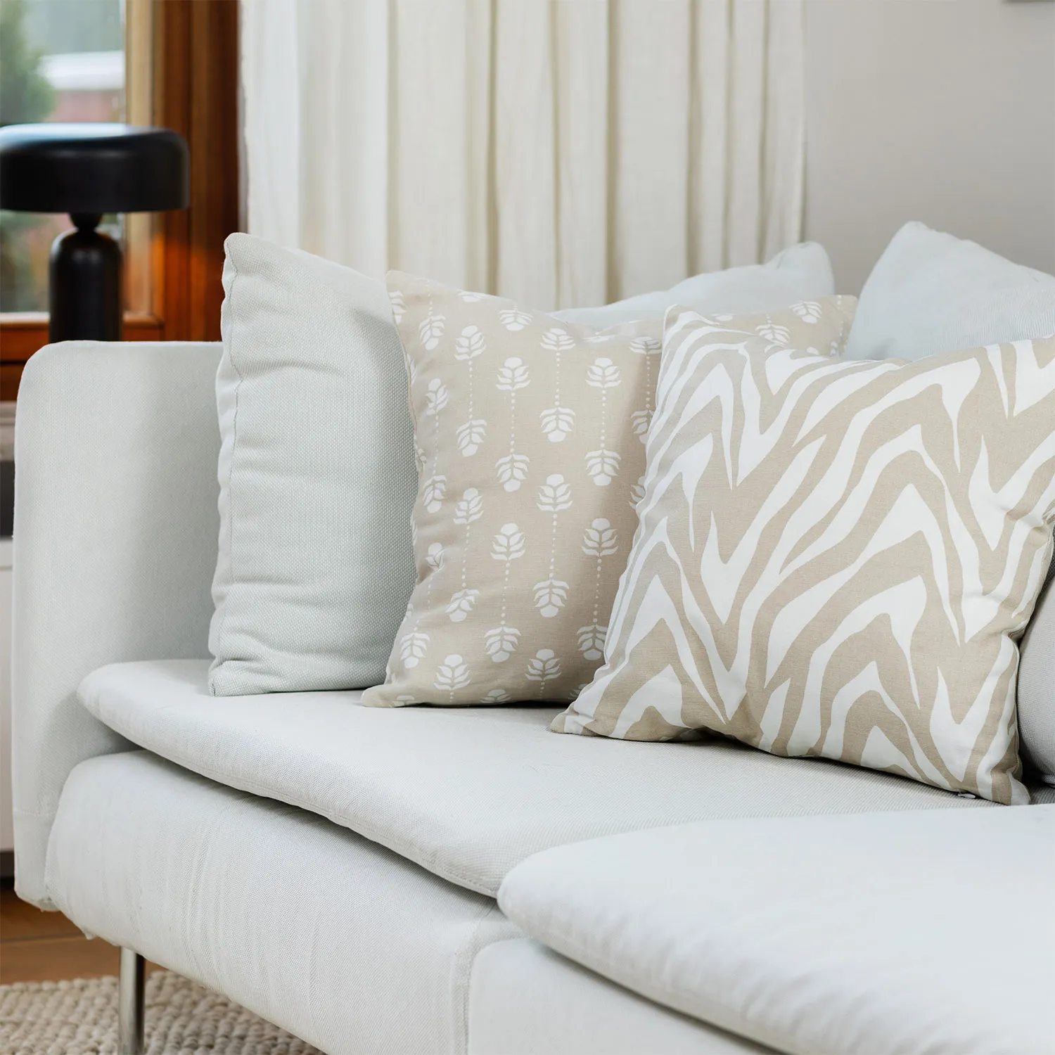 Housse de coussin lot de 2 - Sari (beige moyen)