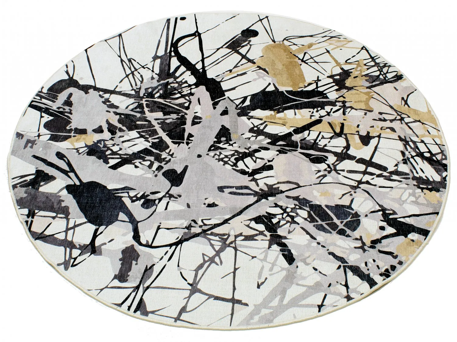 Tapis rond - Lawrance (gris/blanc)