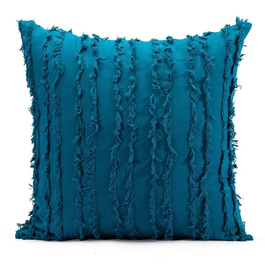 Housse de coussin - Boho Linen 45 x 45 cm (bleu)
