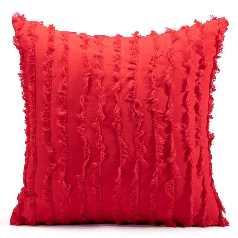 Housse de coussin - Boho Linen 45 x 45 cm (rouge)