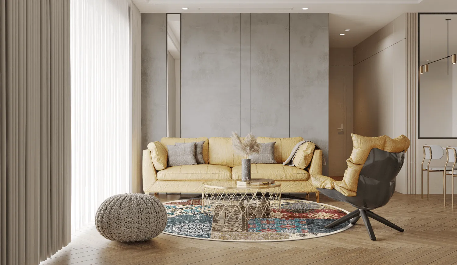 Tapis rond - Linosa (multicolore)
