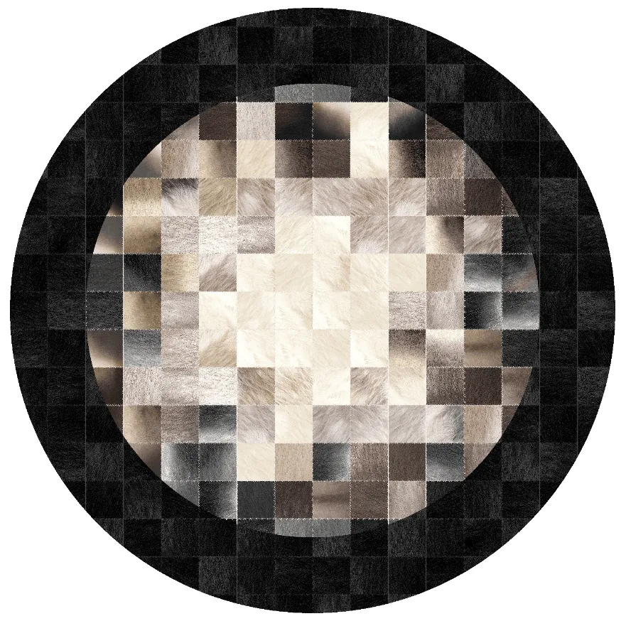 Tapis rond - Livada (noir/multicolore)