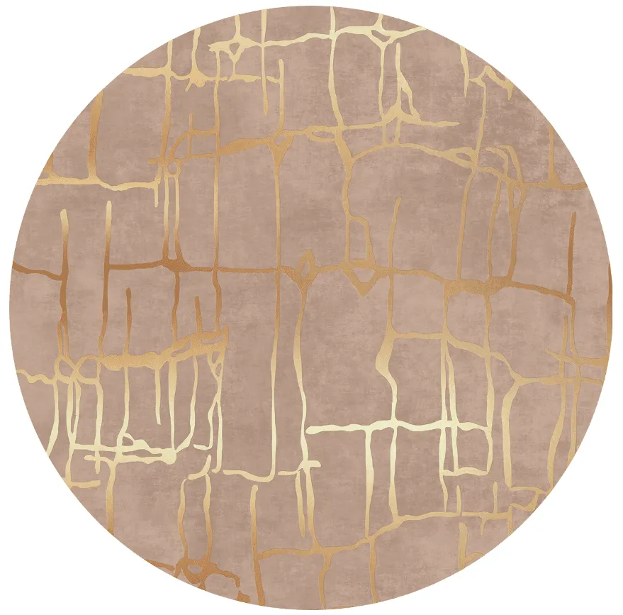 Tapis rond - Lorenzo (marron/doré)