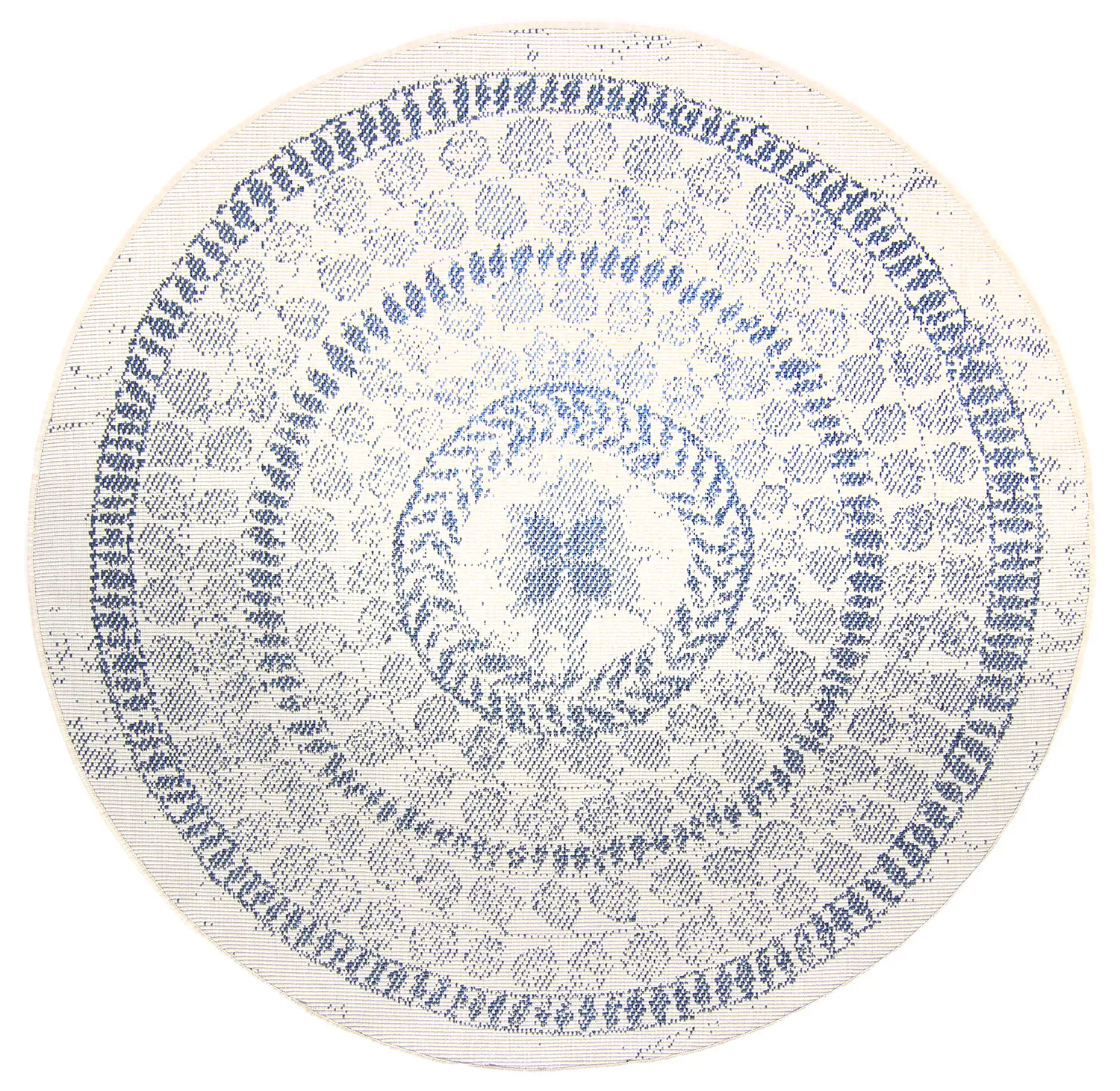 Tapis rond - Indoor/Outdoor Malcolm (bleu)