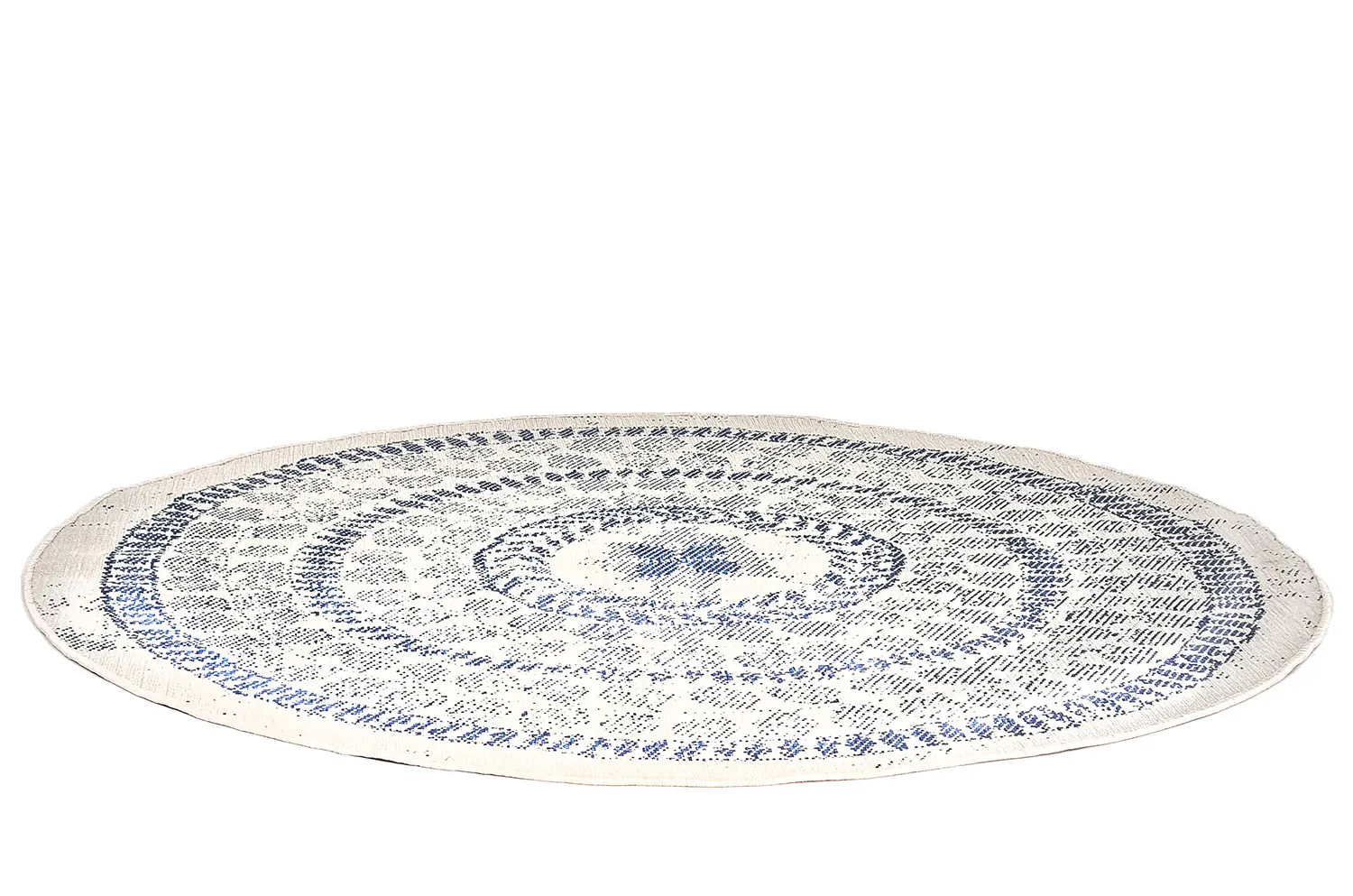 Tapis rond - Indoor/Outdoor Malcolm (bleu)
