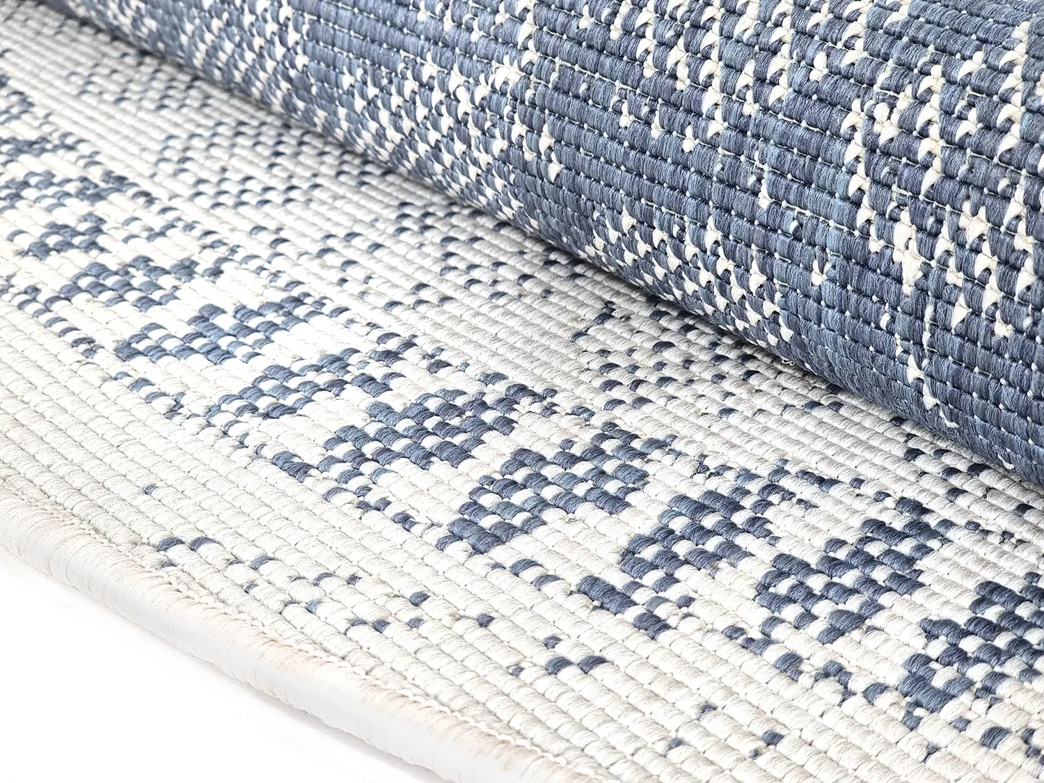 Tapis rond - Indoor/Outdoor Malcolm (bleu)