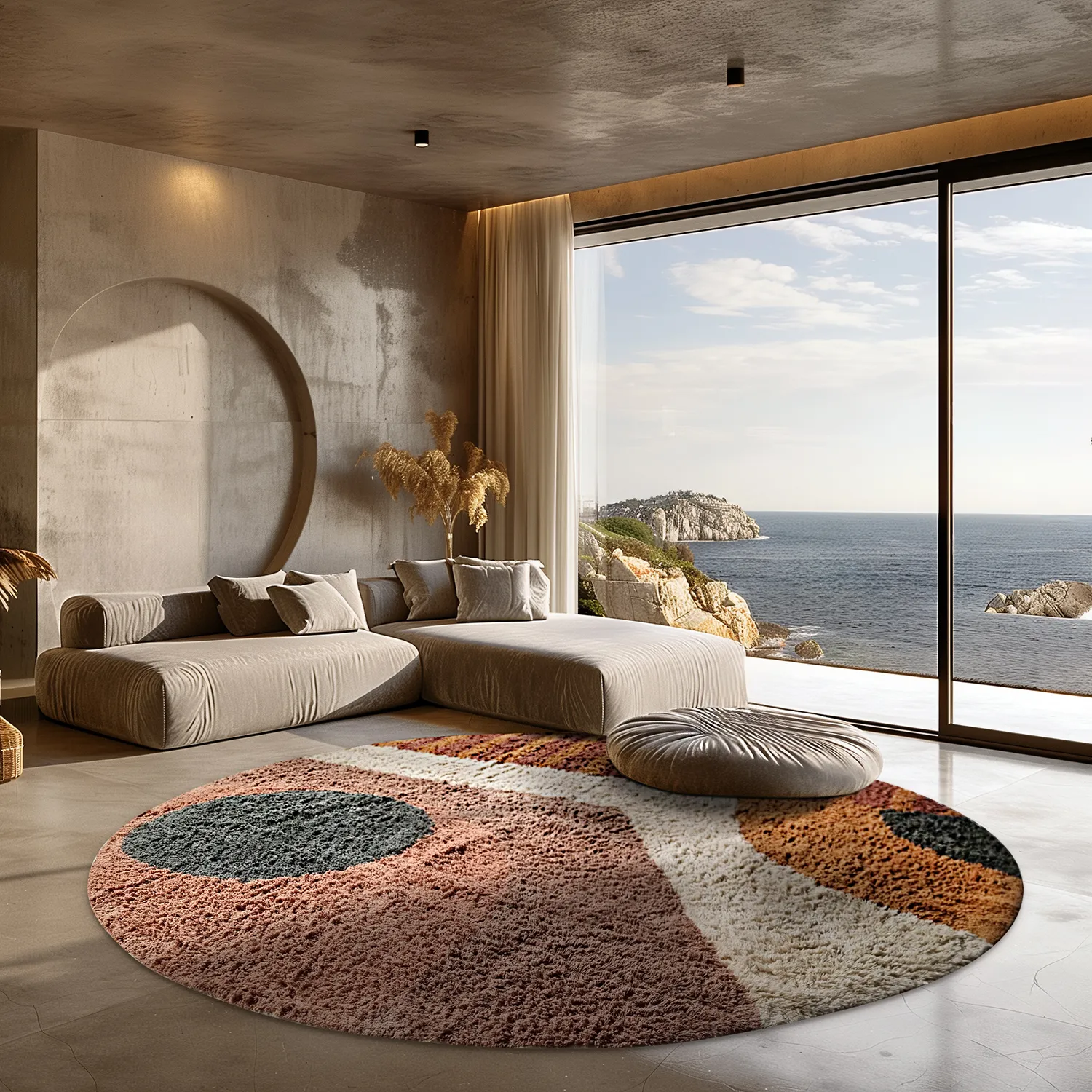 Tapis rond - Alpe Natural Cotton Shaggy (multi)