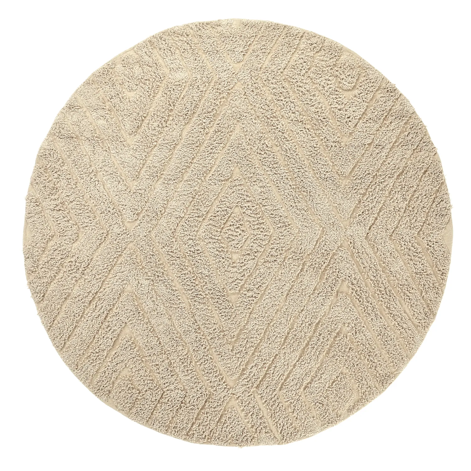 Tapis rond - Amberley Natural Cotton Shaggy (beige)
