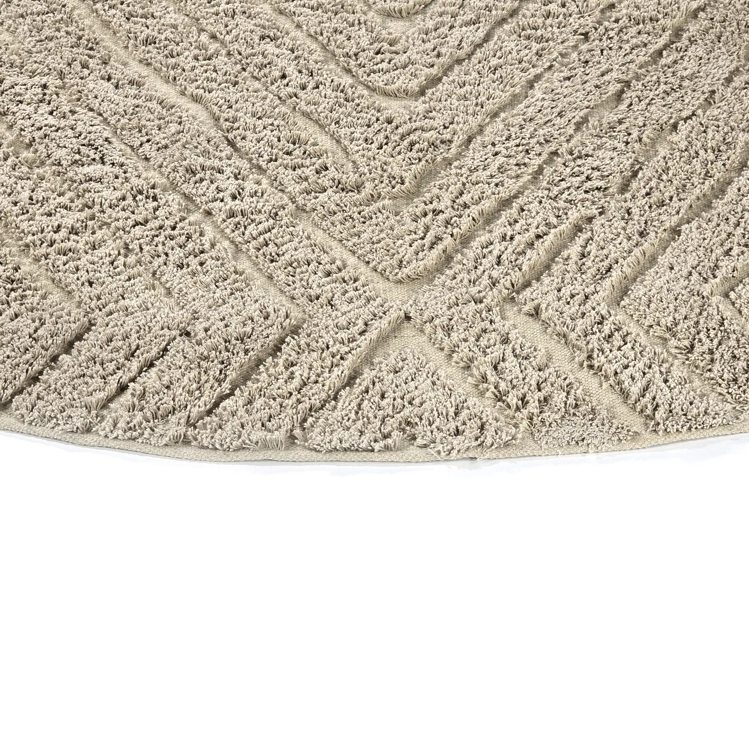 Tapis rond - Amberley Natural Cotton Shaggy (beige)
