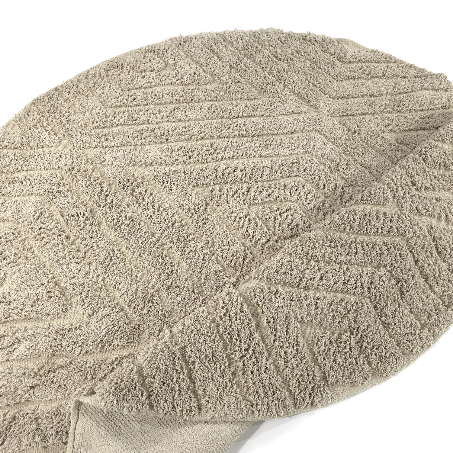 Tapis rond - Amberley Natural Cotton Shaggy (beige)