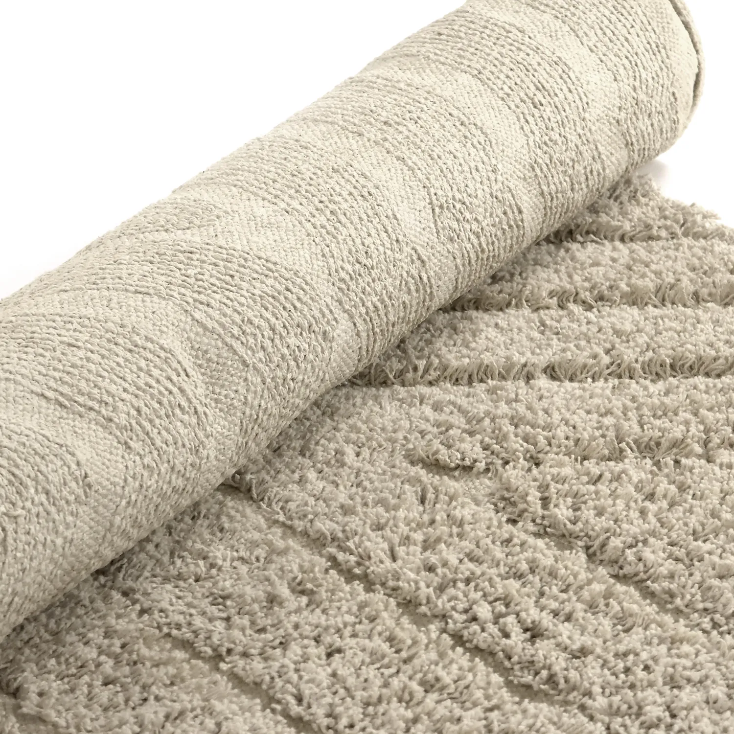 Tapis rond - Amberley Natural Cotton Shaggy (beige)