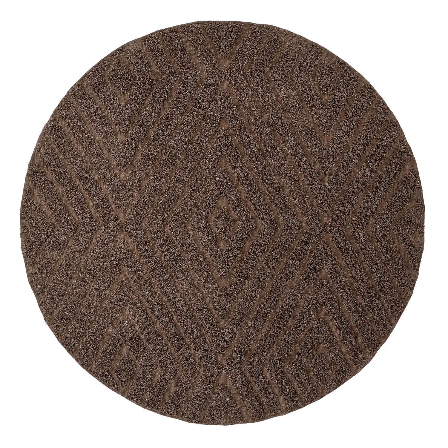Tapis rond - Amberley Natural Cotton Shaggy (marron)