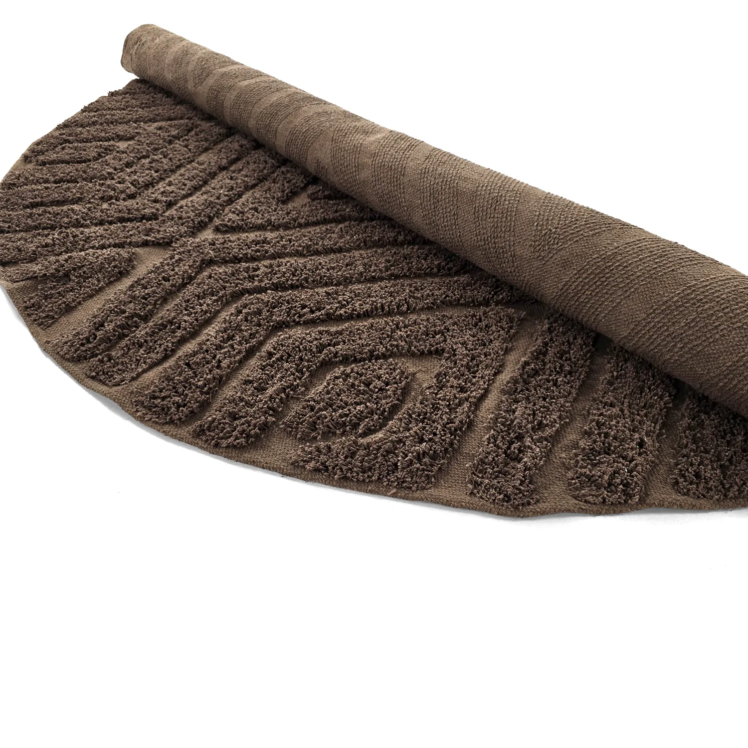 Tapis rond - Amberley Natural Cotton Shaggy (marron)