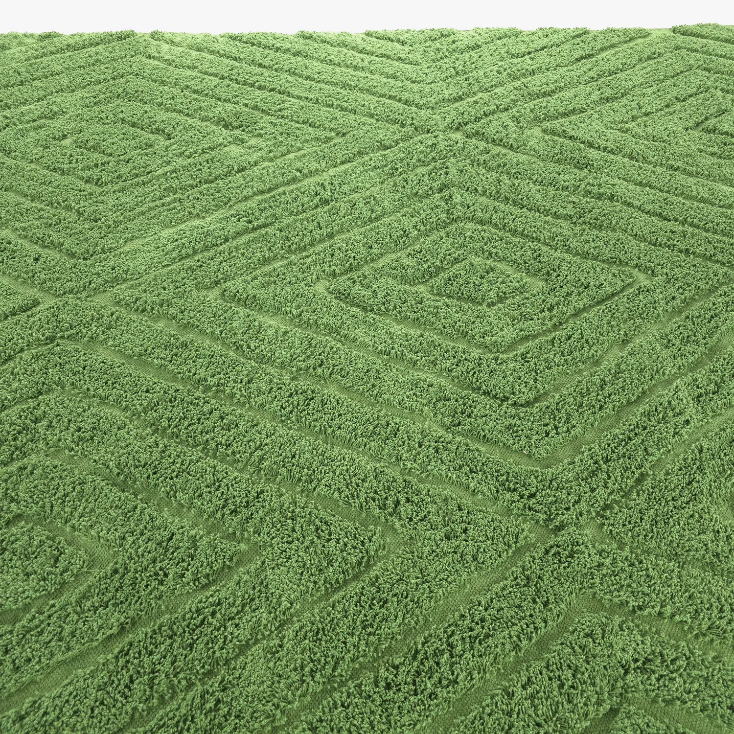 Tapis à poils longs - Amberley Natural Cotton Shaggy (vert)