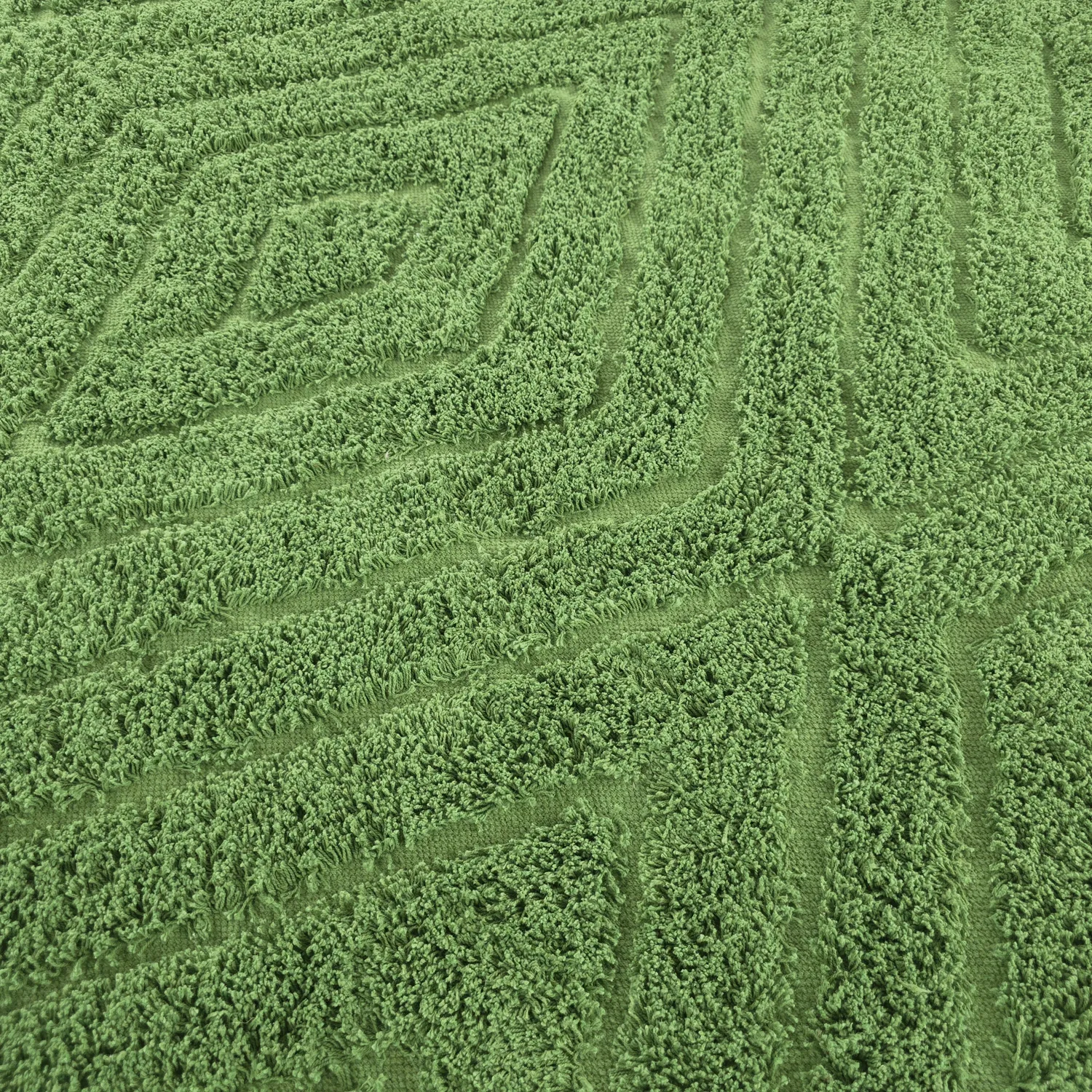 Tapis à poils longs - Amberley Natural Cotton Shaggy (vert)