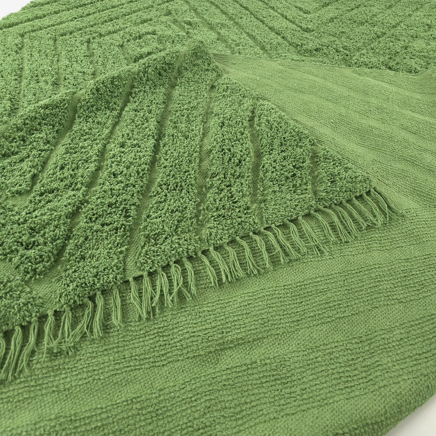 Tapis à poils longs - Amberley Natural Cotton Shaggy (vert)