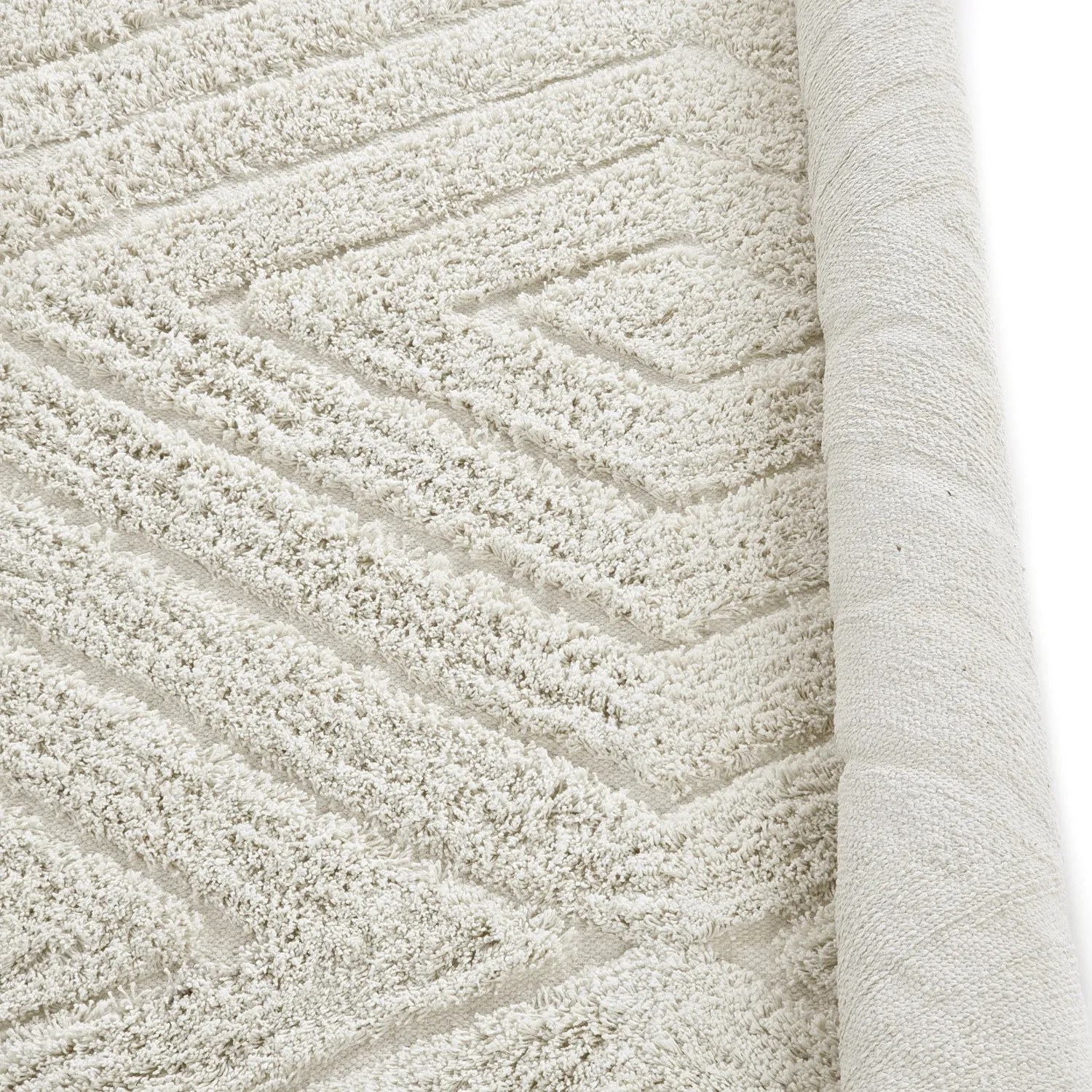 Tapis rond - Amberley Natural Cotton Shaggy (umazano bela)