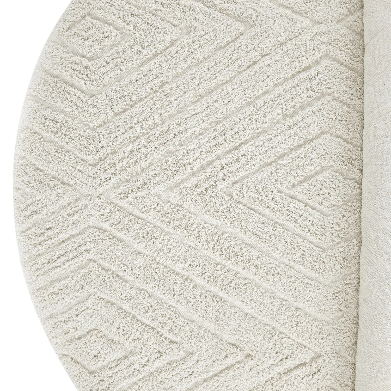 Tapis rond - Amberley Natural Cotton Shaggy (umazano bela)