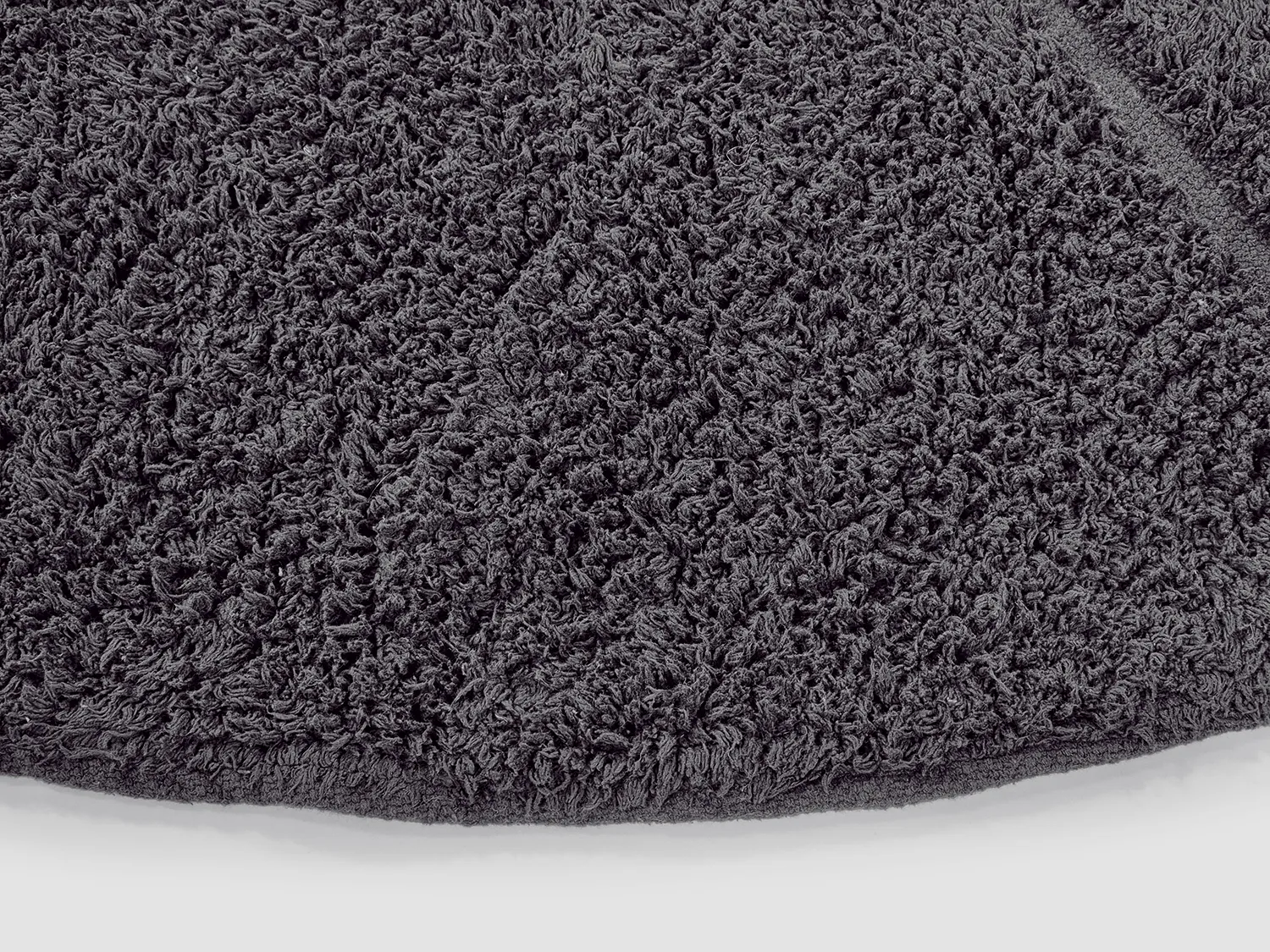 Tapis rond - Andrea Natural Cotton Shaggy (noir)