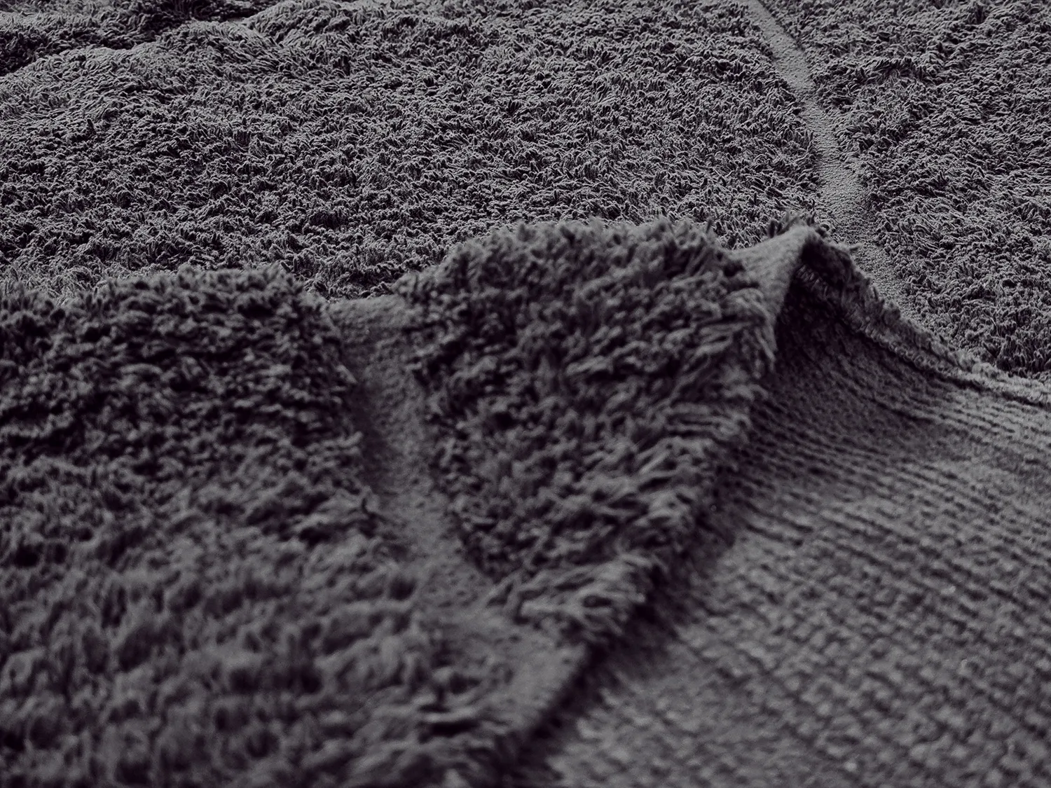 Tapis shaggy - Andrea Natural Cotton Shaggy (noir)