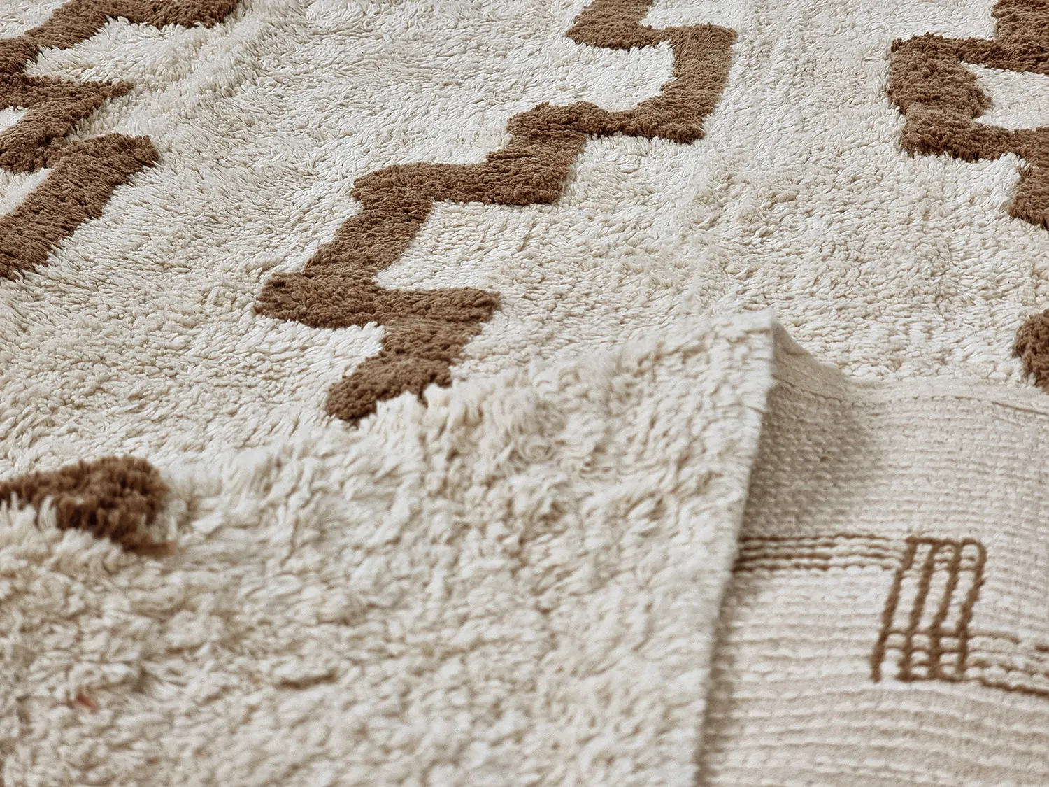 Tapis rond - Arlon Natural Cotton Shaggy (beige)